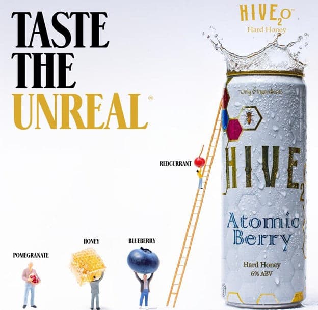 Taste the unreal — Hive₂O cans